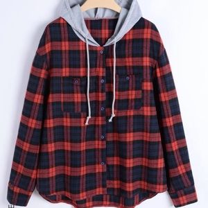 Flannel Jacket with Hoodie